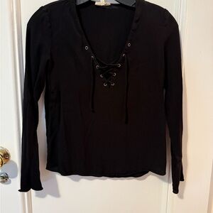Wilfred Free Black tie up (leave open) Blouse XXS